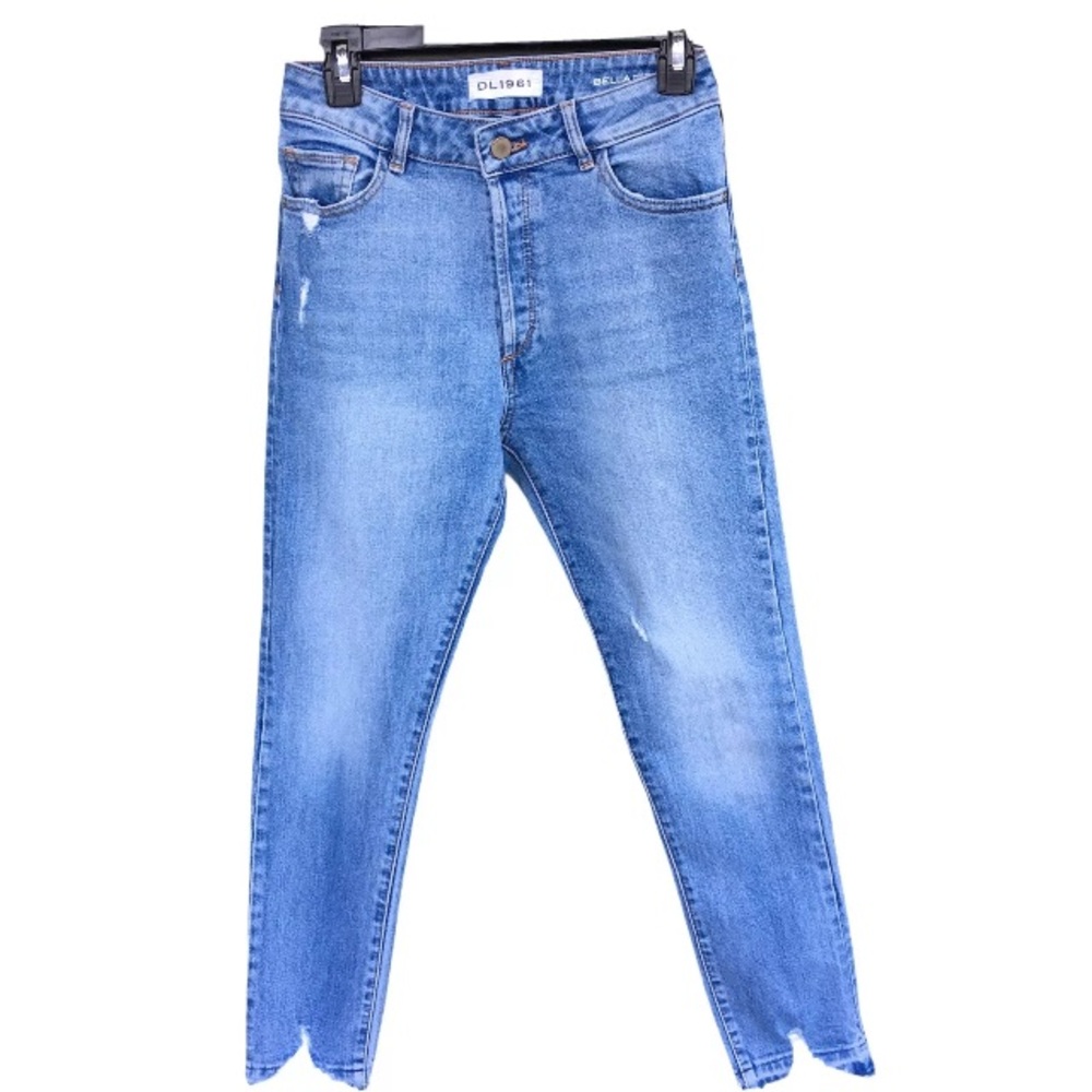 DL1961 Bella High Rise Vintage Slim Jeans Size 25 Distressed Chewed Button Fly